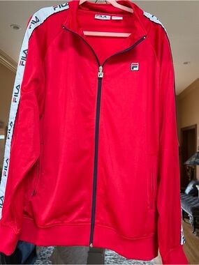 NWT Fila retro track suit jacket men's 2XL full zip red blue white brand new